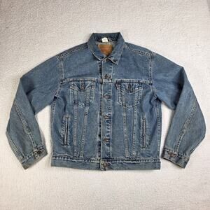 Vintage Levis Denim Trucker Jacket Men's Large 70507-0389 Made Mexico Light Wash